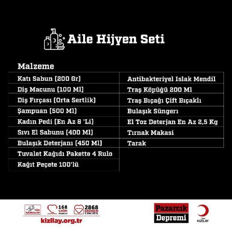 Kızılay bölgede ihtiyaç duyulan malzemelerin listesini güncelledi