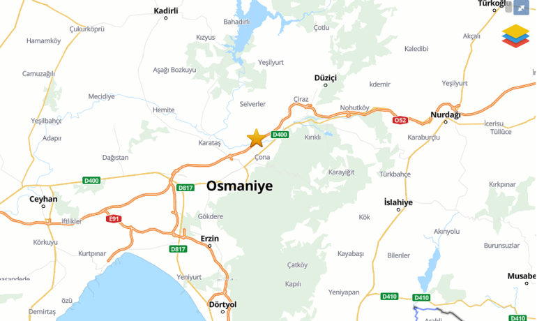 Osmaniye'de 3.9 b�y�kl���nde deprem
