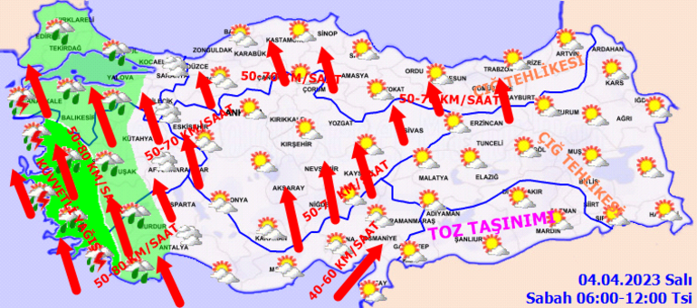 Son dakika hava durumu tahminlerini Meteoroloji yayınladı Bugün (4 Nisan) hava nasıl olacak, yağmur var mı İstanbul ve birçok ile kuvvetli sağanak geliyor