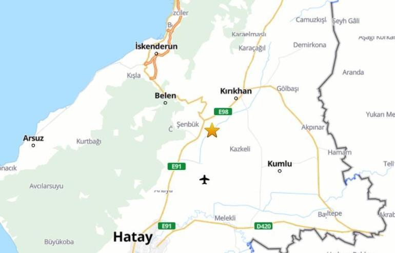 Hatayda 4.7 büyüklüğünde deprem