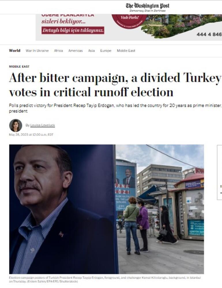 Türkiye seçimleri dünyada manşet Dış basın dakika dakika takip ediyor...
