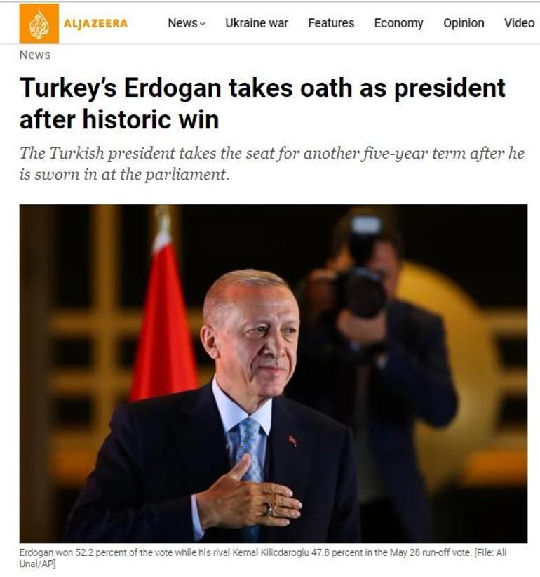 Prezident Ərdoğanın andiçmə mərasimi dünya mətbuatında...