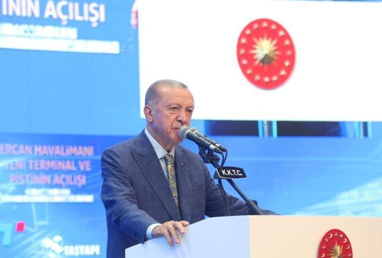 Ercan Havalimanı yeni terminal binası açıldı... Cumhurbaşkanı Erdoğan: 10 milyon yolcuya hizmet edecek, uluslararası uçuşlar uzak değil