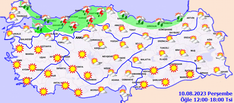 Son dakika hava durumu tahminleri Bugün (10 Ağustos) hava nasıl olacak Meteoroloji İstanbula saat vererek uyardı... Sağanak yağış geliyor