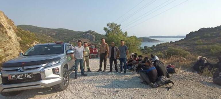 Foçada kaçak göçmen operasyonu 62 kaçak göçmen yakalandı