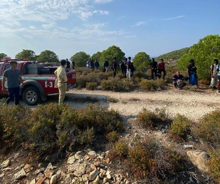 Foçada kaçak göçmen operasyonu 62 kaçak göçmen yakalandı
