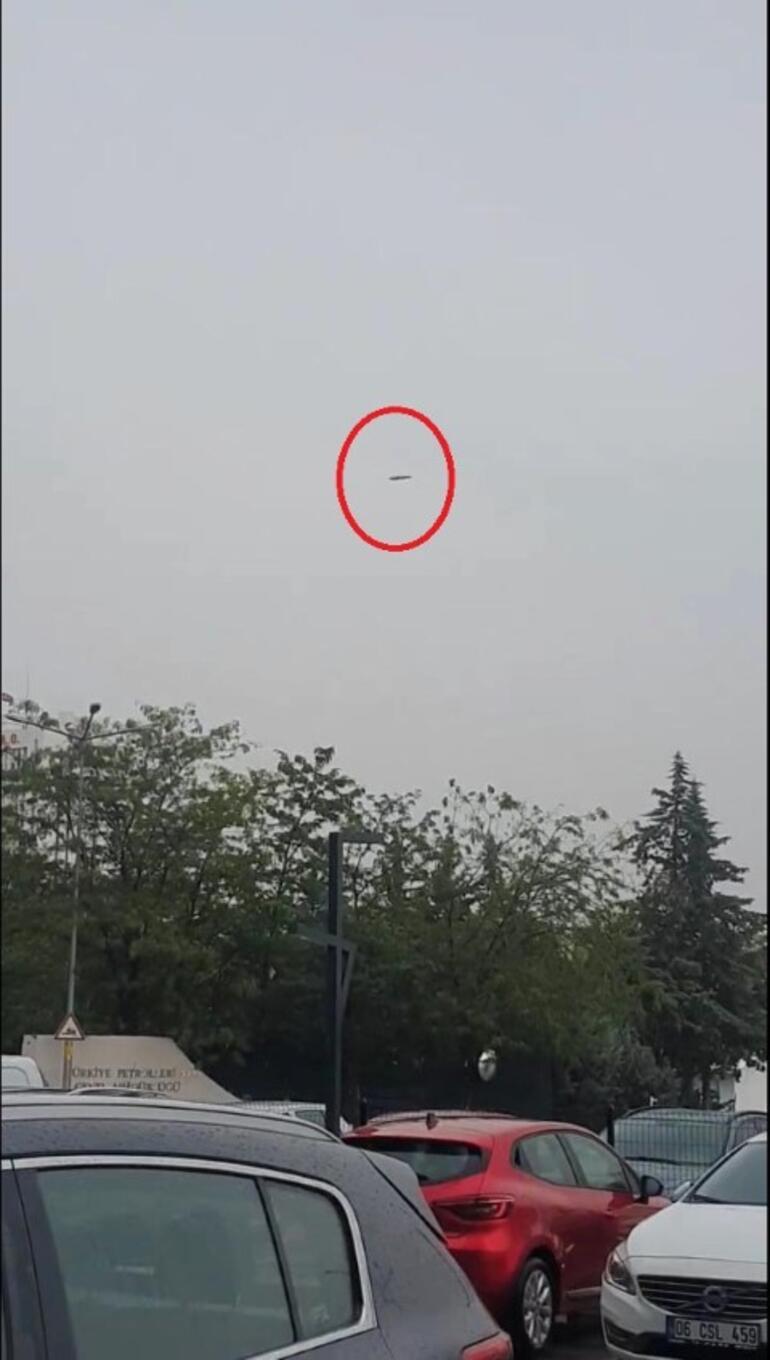 Ankarada F-4 uçağından parça düştü