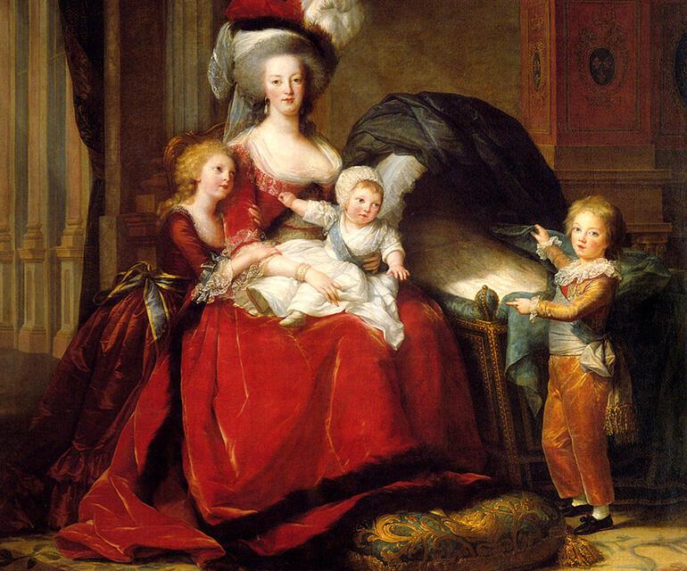 Marie Antoinette ve çocukları, Marie Therese, Louis Charles (kucağında) ve Louis Joseph