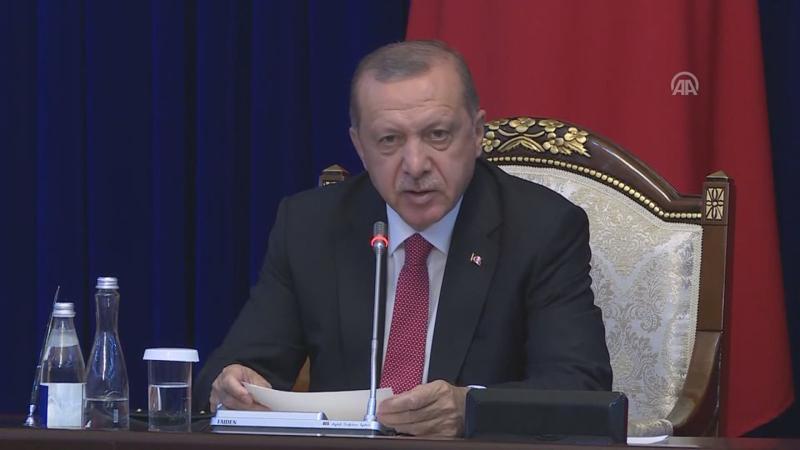 Cumhurbaşkanı Erdoğan, Kırgız mevkidaşı Ceenbekov ile ortak basın toplantısı düzenledi