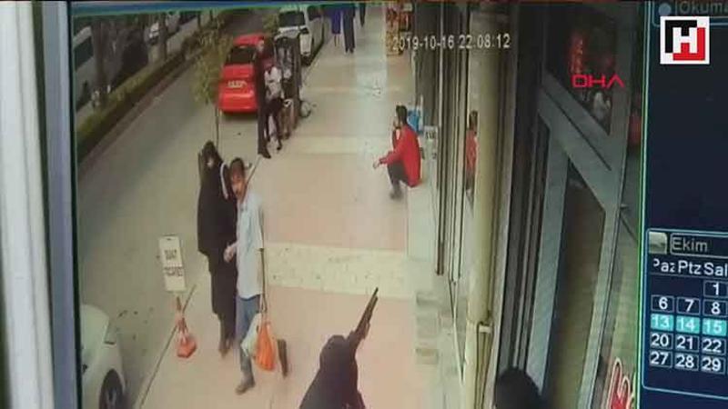 Elazığ'da pompalı saldırı anı kamerada