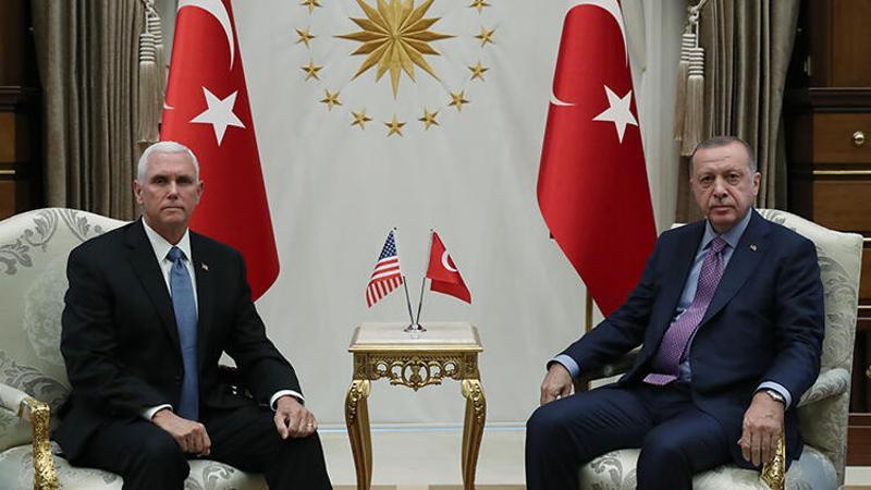 Cumhurbaşkanı Erdoğan ile ABD Başkan Yardımcısı Pence'in görüşmesi başladı