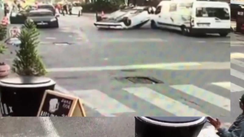 İstanbul’da akıl almaz kaza kamerada