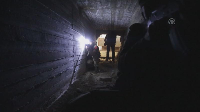 Tel Abyad'da YPG/PKK'lıların kazdığı tüneller ortaya çıkarıldı