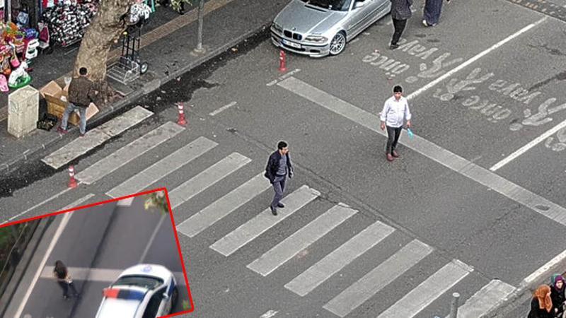 Yayaya yol vermedi, ceza almamak için sürücülere lokum ikram etti