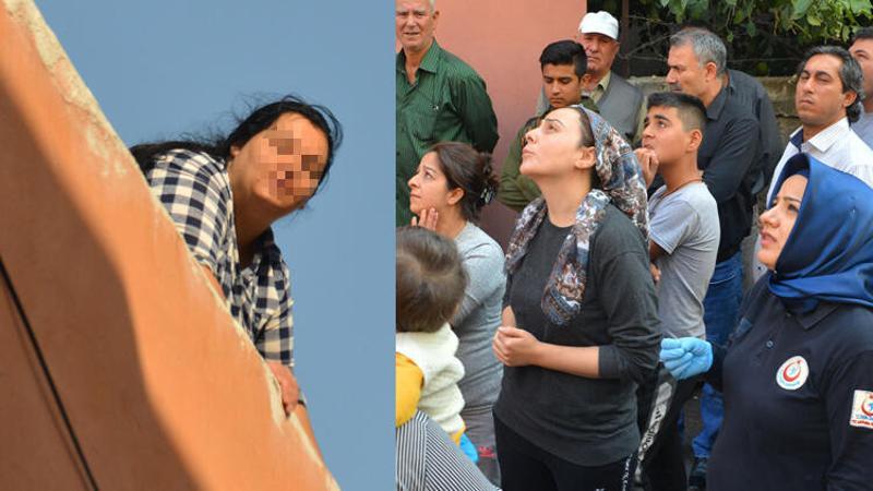 Kocasını terk etti, pişman olup çatıya çıktı