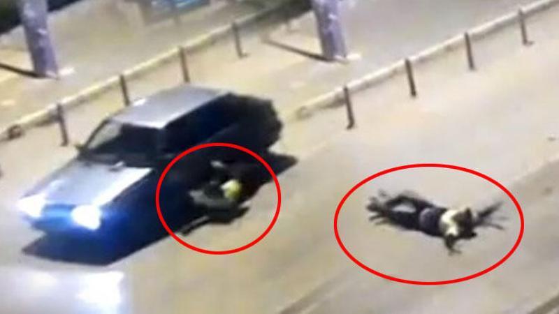 Polisi 400 metre kaputa asılı halde sürükleyen alkollü sürücü tutuklandı