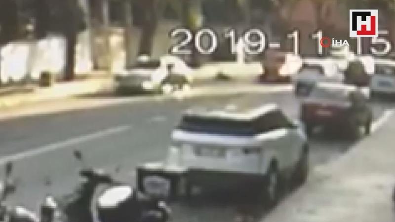 Zeynep Uras'ın otomobilin altında kaldığı anlar güvenlik kamerasında