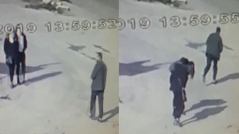 2 kadının yüzüne yakıcı sıvı atan şüpheli güvenlik kamerasında