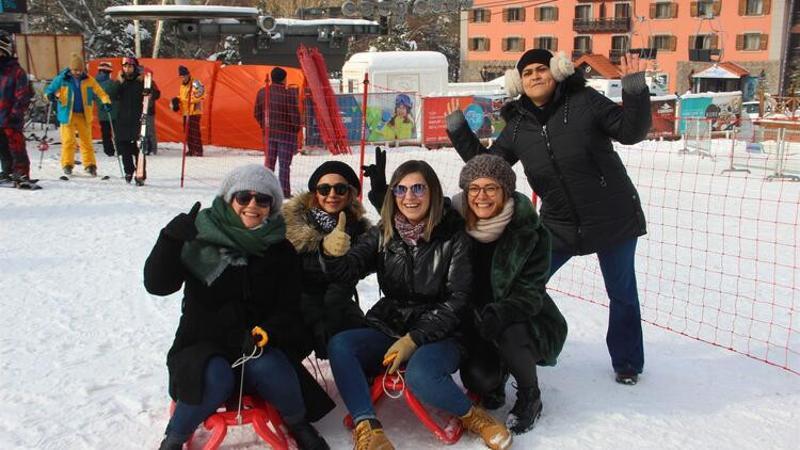 Kayakseverler Palandöken'e akın etti