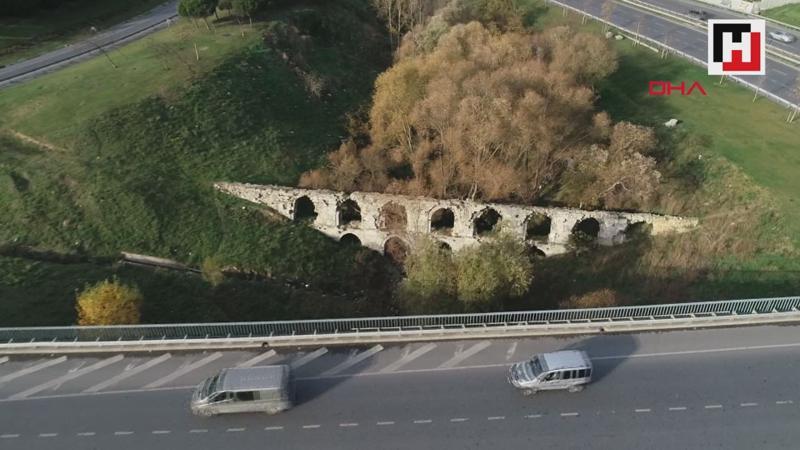 Otoyolların ortasında kalan tarihi kemere taş hırsızları dadandı