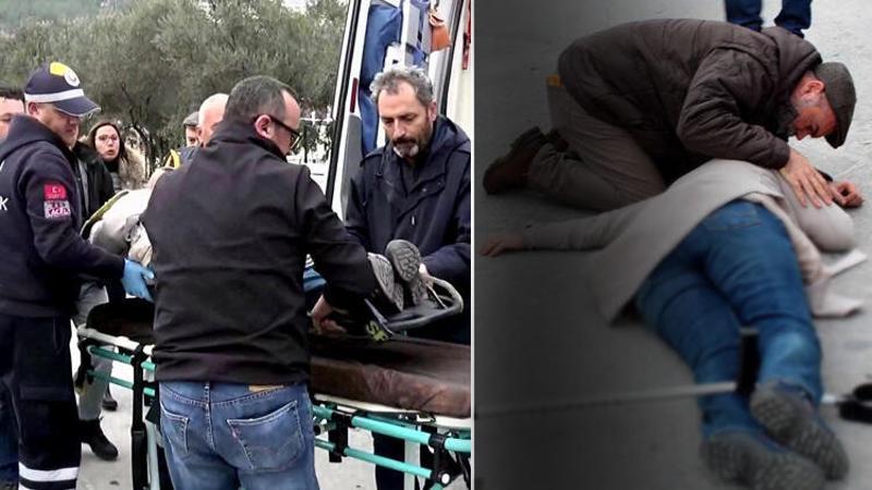 Kazada yaralanan eşini elini tutup; 'Ne olur dayan karıcığım' diye seslendi