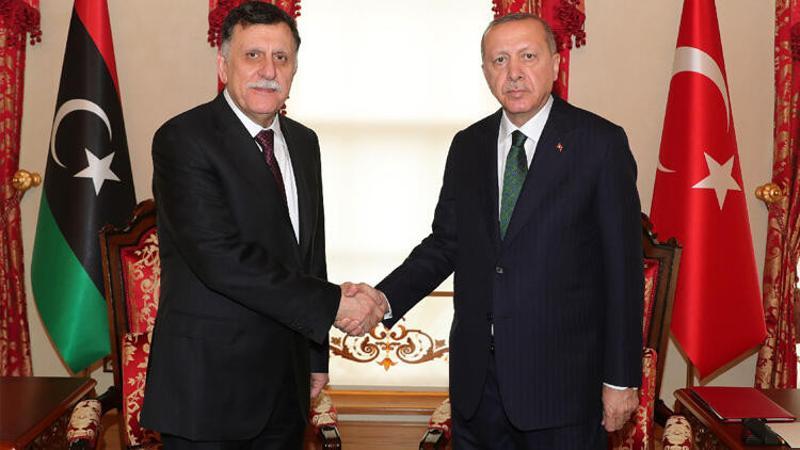 Cumhurbaşkanı Erdoğan Libya Başbakanı El Sarraç ile görüşüyor
