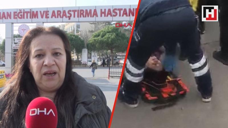 Yaşlı kadının çekicinin kaldırdığı araçtan düşme anı kamerada
