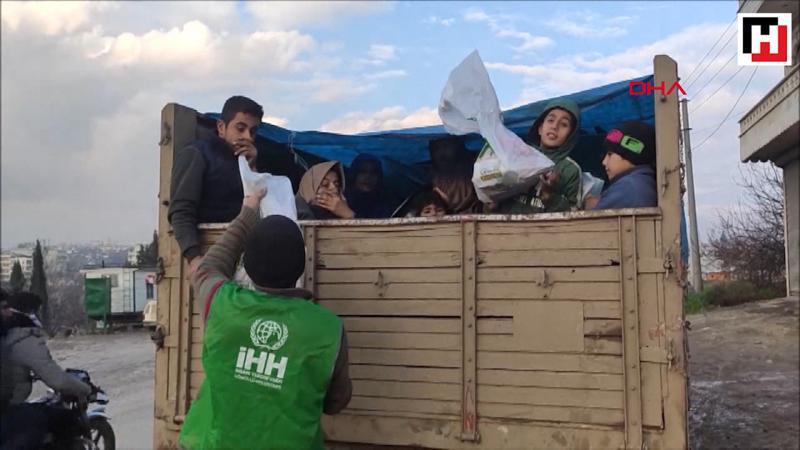 İHH’den, Halep’in batı ve güneyinden göç eden ailelere yardım