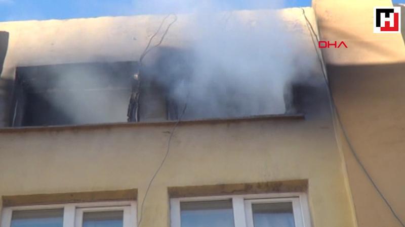 Adıyaman'da 7 katlı binadan alevler yükseldi