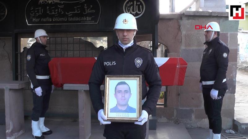 Polis memuru son yolculuğuna uğurlandı