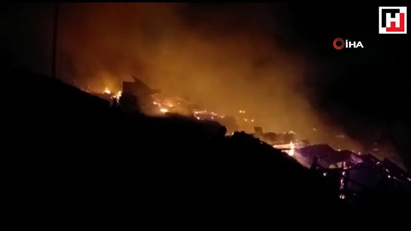 Erzurum’da feci yangın: 10 ev 6 ahır kül oldu