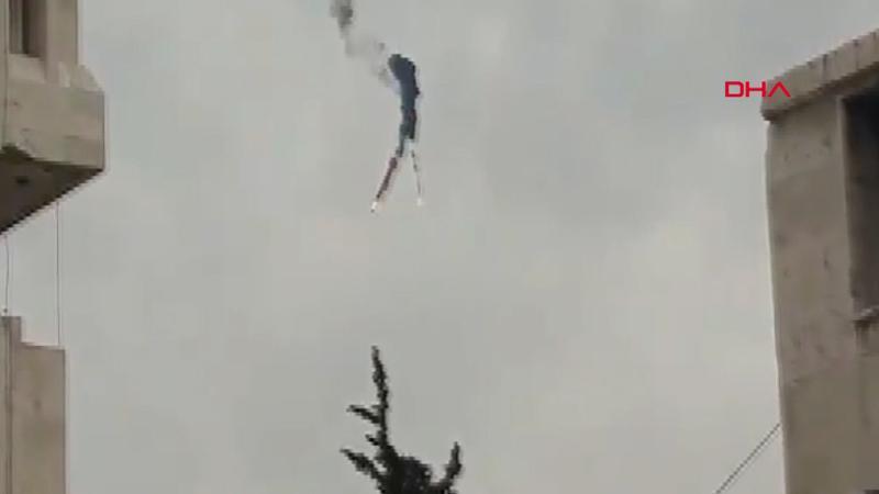 İdlib'de Esad rejiminin helikopteri vuruldu
