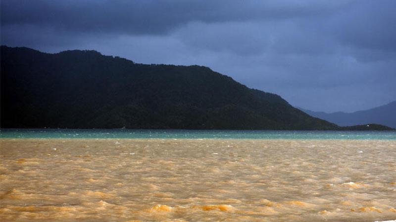 Marmaris'te deniz kahverengine döndü