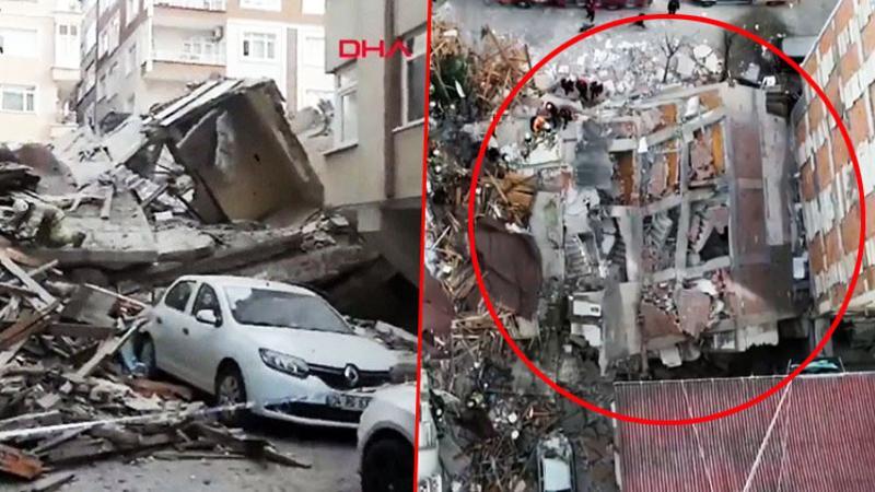 Son dakika: İstanbul Bahçelievler'de bir bina çöktü