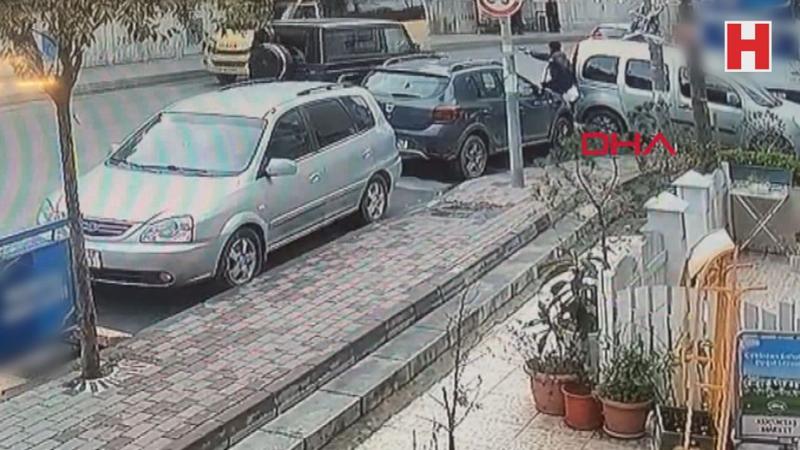 Kağıthane'de lüks cipe silahlı saldırı kamerada