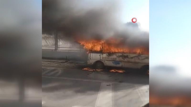 Son dakika haber: Ümraniye’de otobüs alev alev yandı