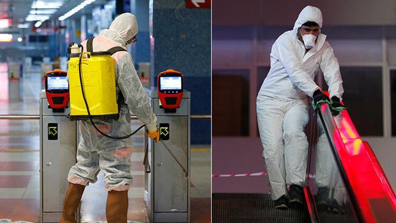 Son dakika... Ankara'da metro ve Ankaray istasyonlarında 'virüs' temizliği