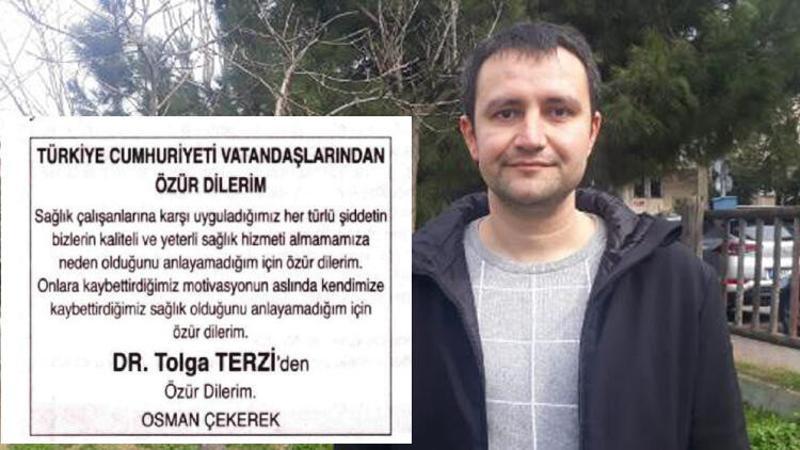 Doktoru tehdit etti, gazeteye özür ilanı verdi