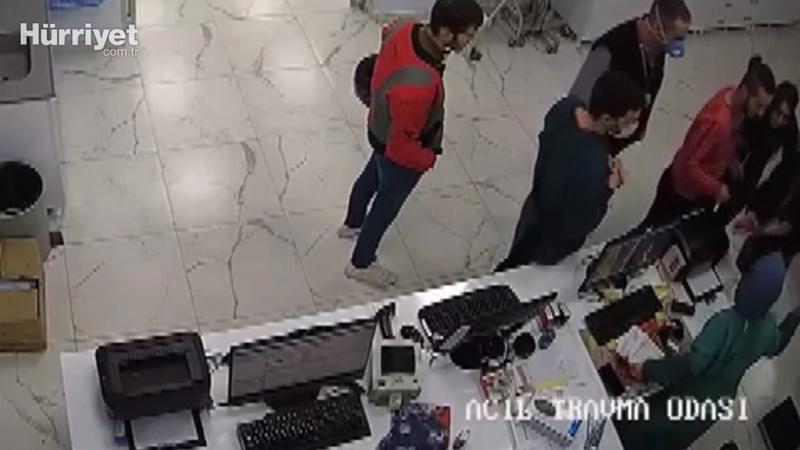 Kadın doktorun darp edilmesi kamerada