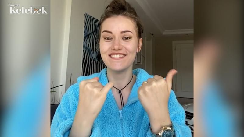 Fahriye Evcen corona virüsü karantina challenge'ları olarak adlandırılan meydan okumalara katıldı