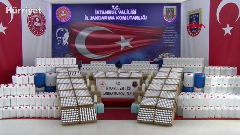 İstanbul'da jandarmanın sahte dezenfektan operasyonu kamerada