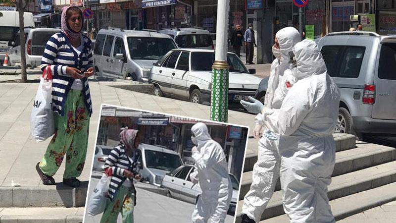 Koronavirüs şüphesiyle hastaneye götürülmek istenen kadın, zor ikna edildi