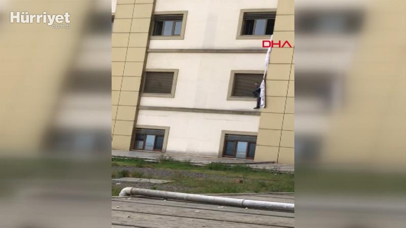 Patient being tested for virus tries to escape from hospital using bedsheets