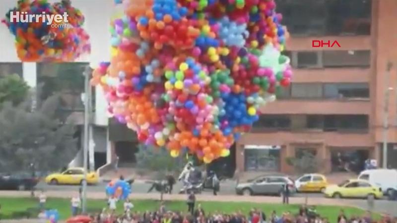 Dünyanın en kısa adamını balonlarla uçurdular