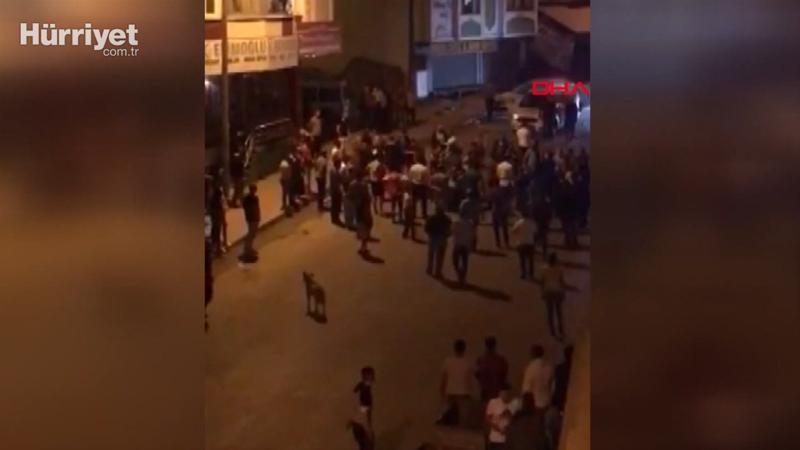 Arnavutköy'de taciz iddiası sonrası çıkan kavga kamerada
