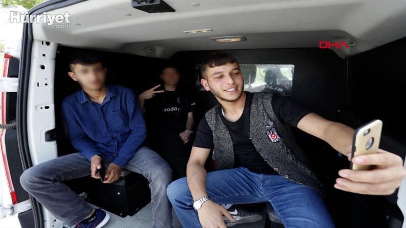 11 bin lira ceza uygulanan ehliyetsiz sürücü ve arkadaşları selfie yaptı