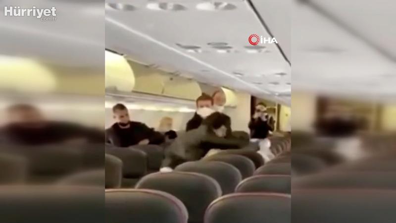 Rus yolcu uçağında sosyal mesafe kavgası
