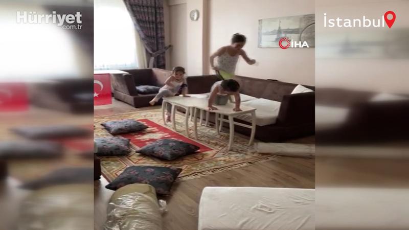 Sokağa çıkma yasağı olan çocuklara evde “survivor” parkuru