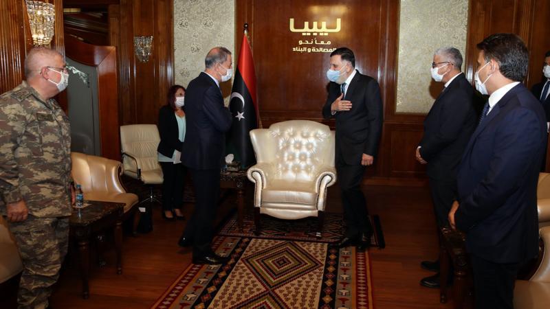 Bakan Akar ve Orgeneral Güler, Libya Başbakanı Serrac ile bir araya geldi
