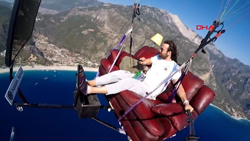 Bu kadarına da pes! 1700 metre yükseklikte TV keyfi